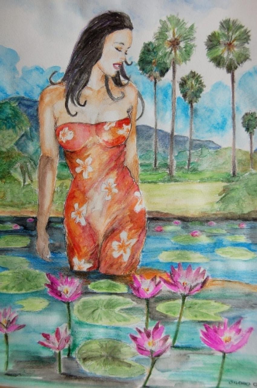 jeune fille aux nnuphars